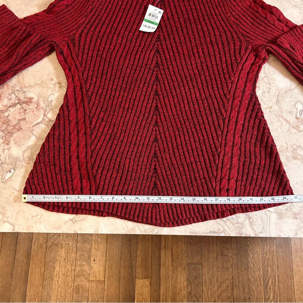 NWT Style & Co. Cable Knit Sweater Red - Picture 11 of 16